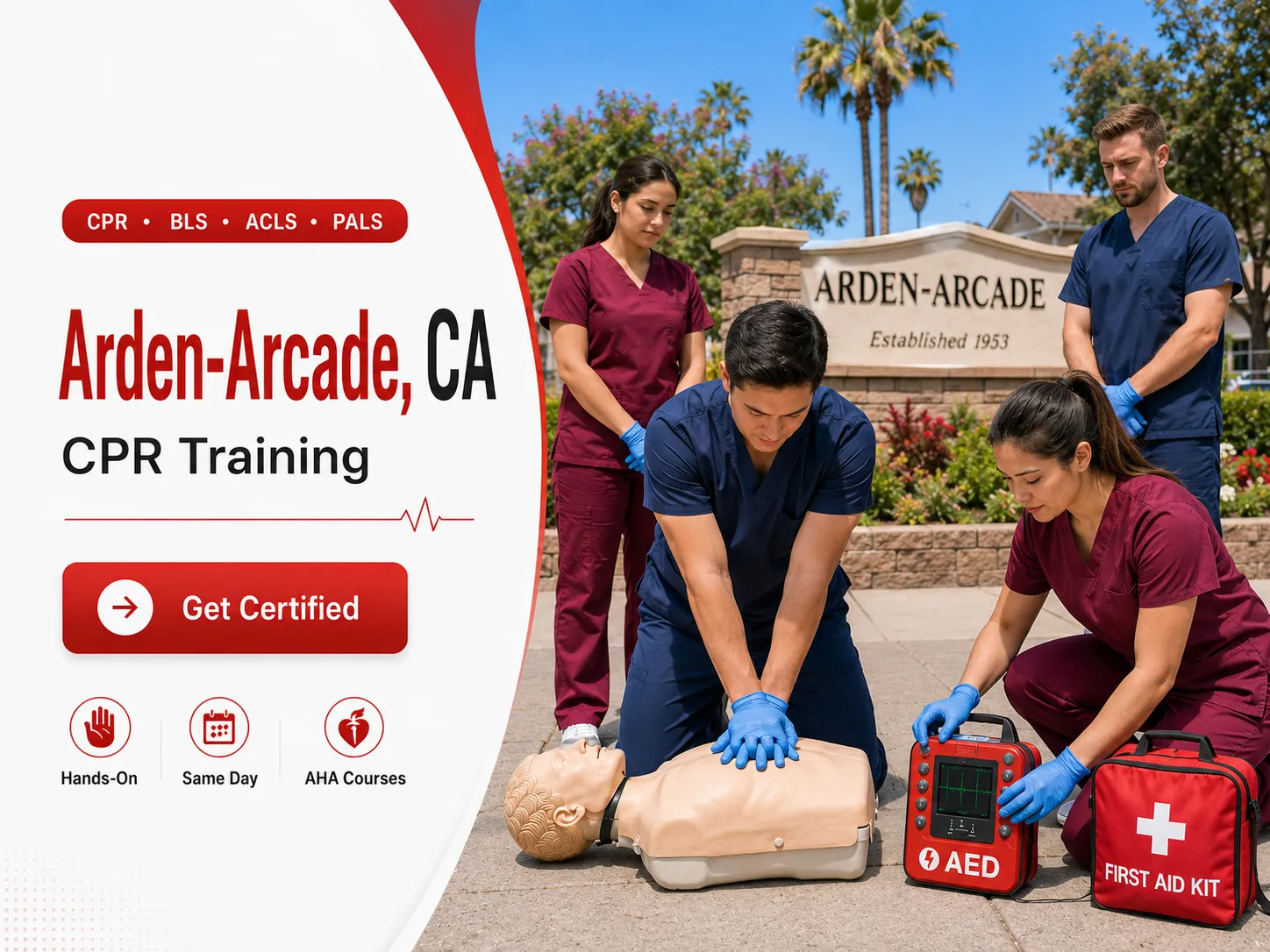 AHA CPR renewal course for nurses and doctors in Arden-Arcade, CA