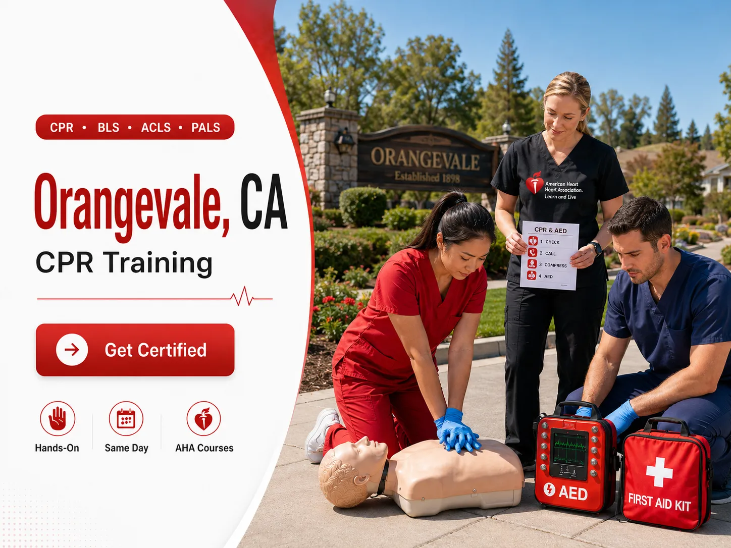 BLS certification class with AHA-approved curriculum in Orangevale, CA