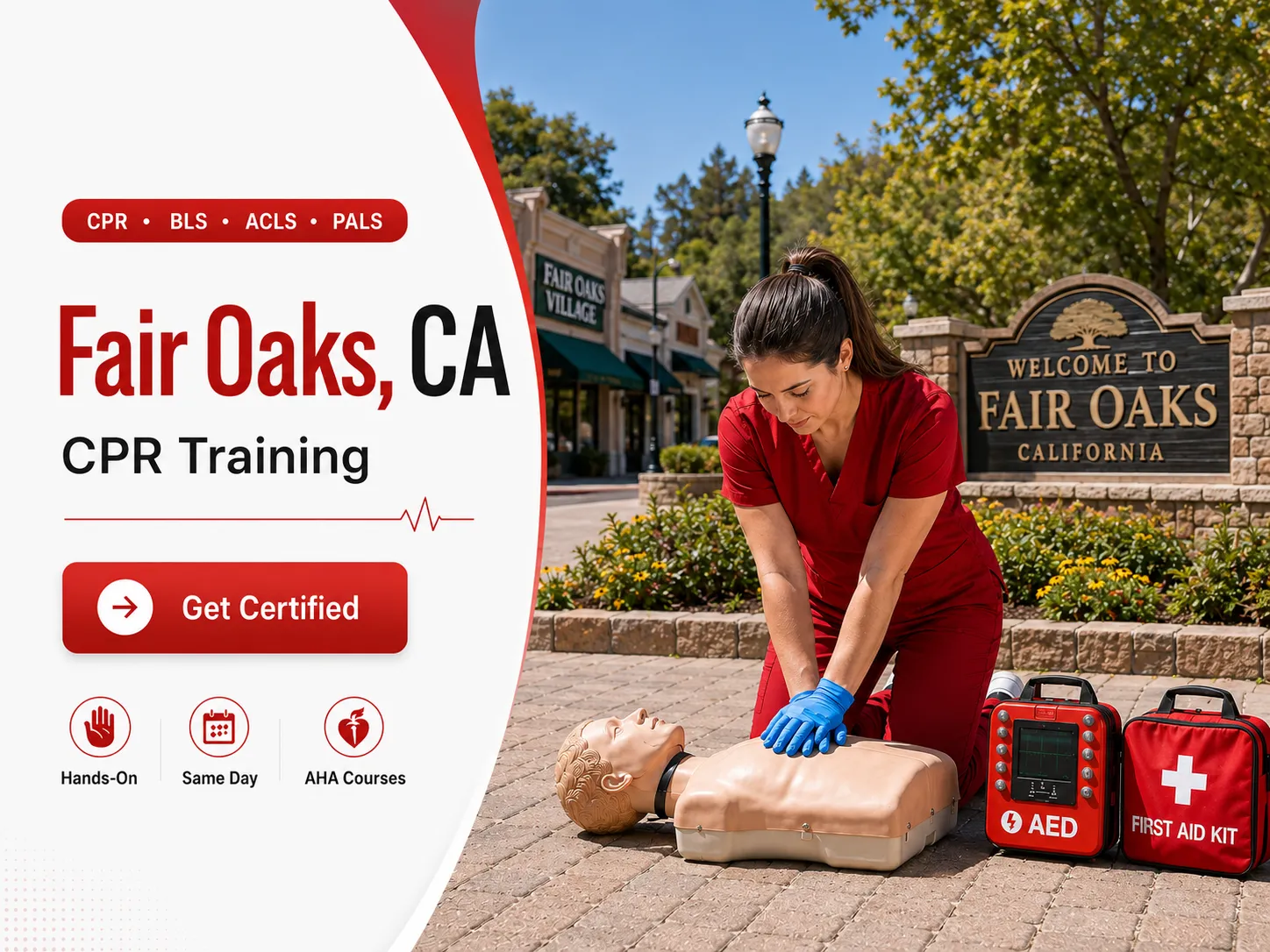 BLS provider certification training with instructor in Fair Oaks, CA