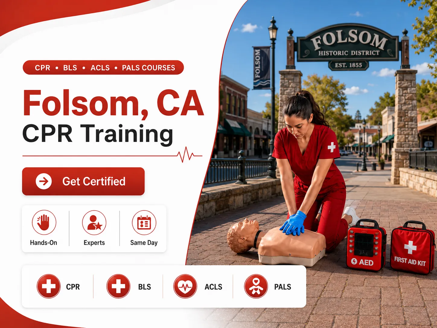 BLS skills check during CPR certification class in Folsom, CA