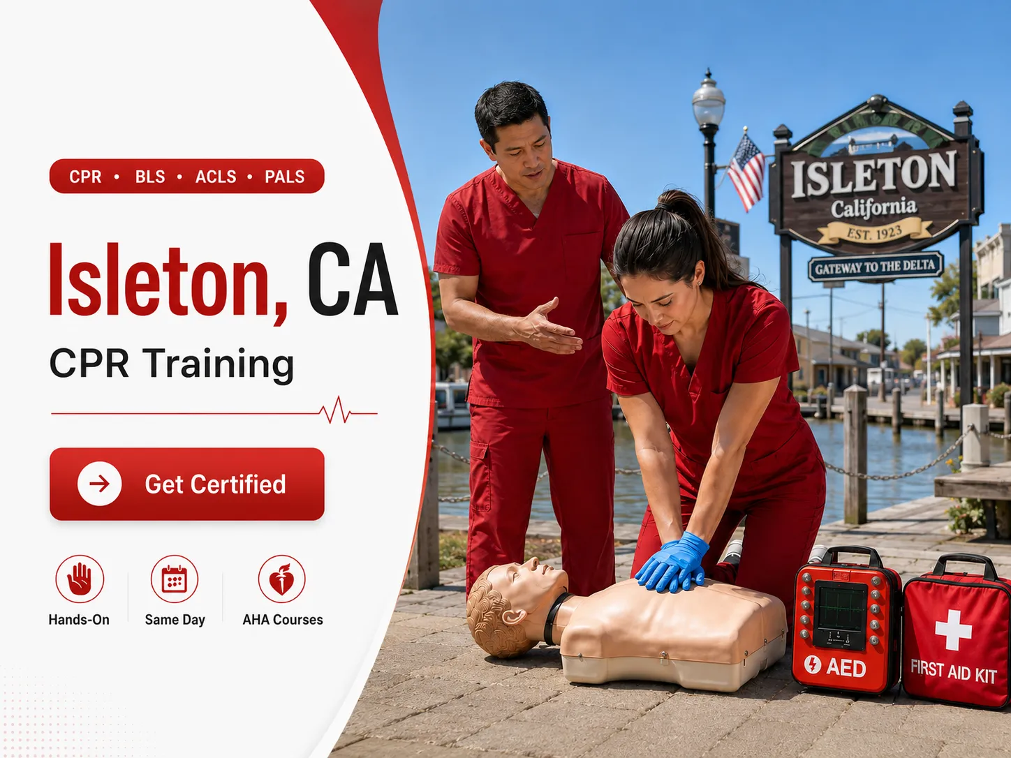 CPR compression technique training in Isleton, CA certification course