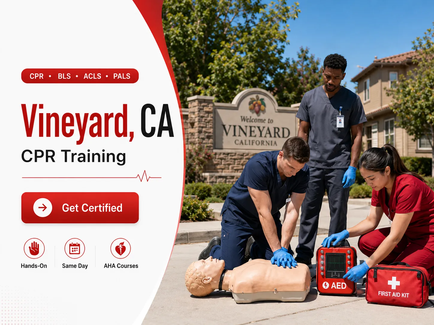 CPR BLS, ACLS & PALS Certification Courses Near Vineyard, CA