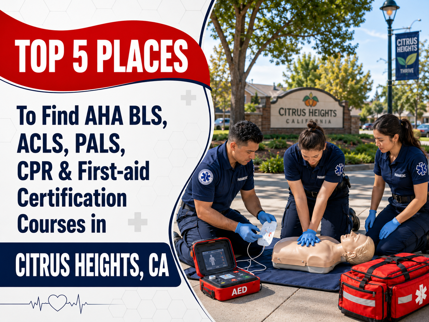 Top 5 Places To Find American Heart Association BLS, ACLS, PALS, CPR, and First-aid Certification Courses in Citrus Heights, CA